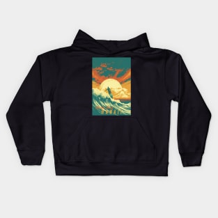 Hawaii Vintage Retro Travel Poster Kids Hoodie